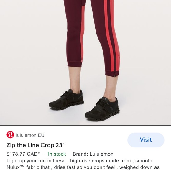Lululemon zip the line crop 23” - Picture 6 of 7